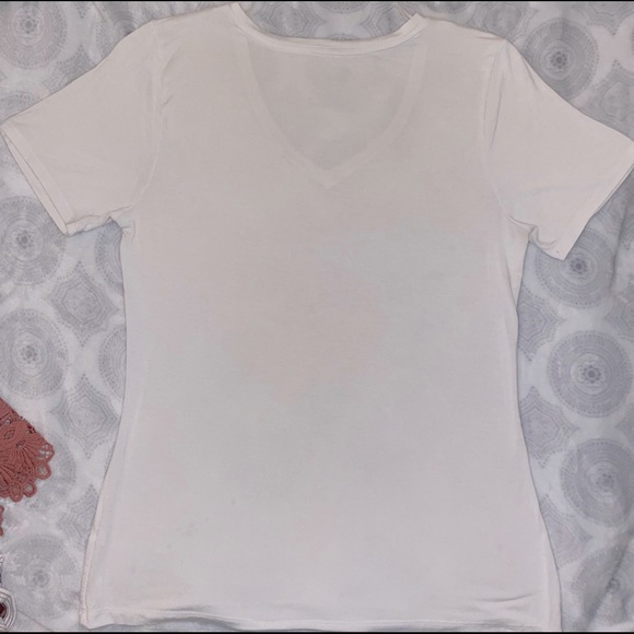 White V-neck T-Shirt - Picture 3 of 4